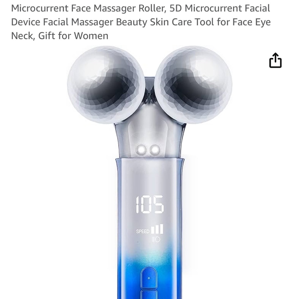 Microcurrent face roller/ massager facial device